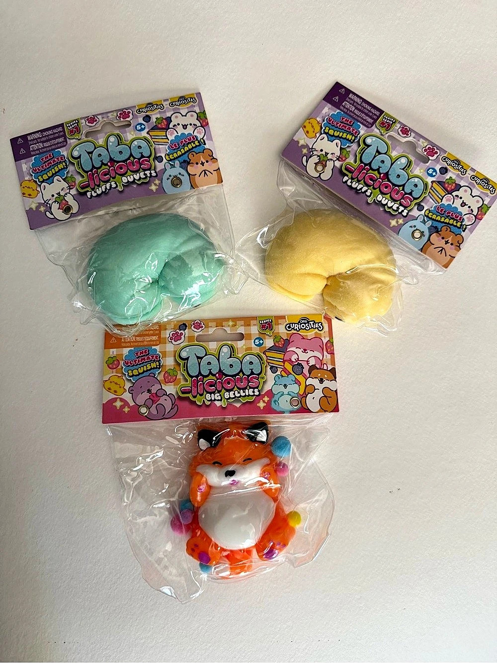 Taba Squish Fluffs Duvet Squishy Toy Set of 3